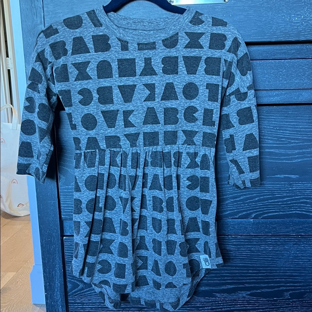 Huxbaby Gray Alphabet Pattern Dress